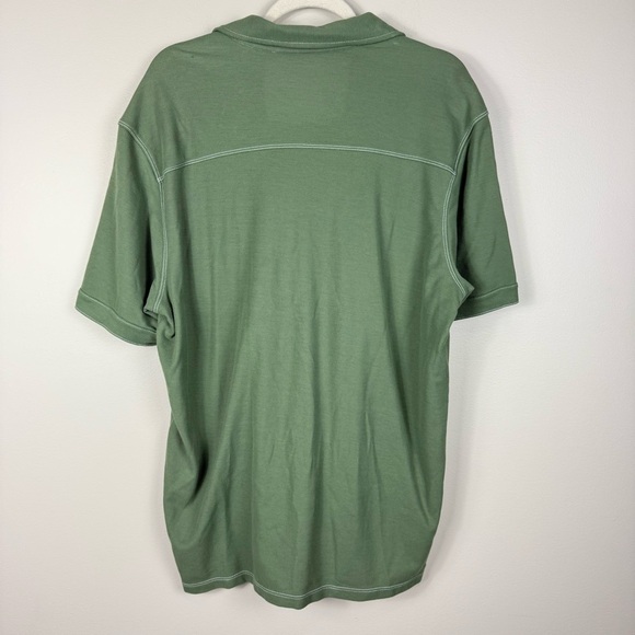 Tommy Bahama IslandZONE Button Up Top Mens Large Collared Green Pima Cotton - Picture 2 of 6